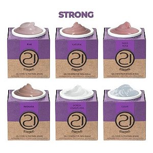 Gel Construtor Ecoline Strong Nails 21 6g Maskara Alongamento Unhas UV LED