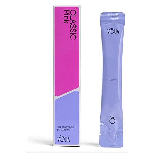 Gel Alongamento Unha Vòlia Refil Sache Bisnaga Economica Variações:Gel Classic Pink 14g