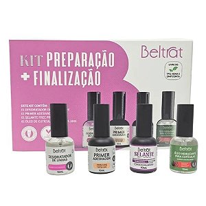 Kit Beltrat Blindagem Preparação Finalização 4 Itens 10ml Para Unhas UV LED Variação:Kit Preparação + Finalização