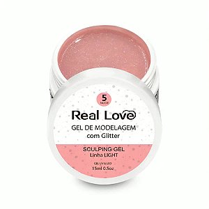 Gel Com Glitter Real Love 15ml UV LED Para Alongamento E Decoração De Unhas Variação:05