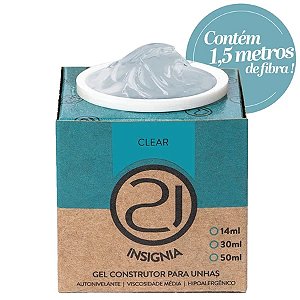 Gel Construtor Ecoline Insignia Nails 21 6g UV LED Alongamento Fibra Molde F1 Tips Variação:Clear