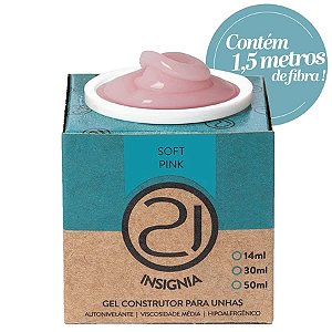 Gel Construtor Ecoline Insignia Nails 21 34g Com Fibra Alongamento UV LED Variação:Soft Pink