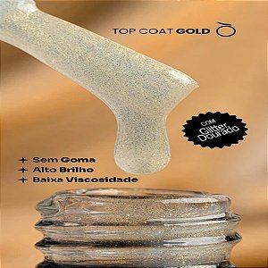 Sachê Top Coat Vólia 9g Selante Finalizador Unhas Gel Fibra UV LED Variação:Gold