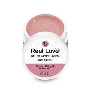 Gel Com Glitter Real Love 15ml UV LED Para Alongamento E Decoração De Unhas Variação:16