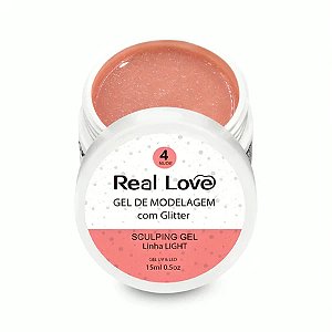 Gel Com Glitter Real Love 15ml UV LED Para Alongamento E Decoração De Unhas Variação:04