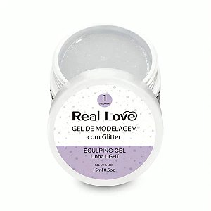 Gel Com Glitter Real Love 15ml UV LED Para Alongamento E Decoração De Unhas Variação:01