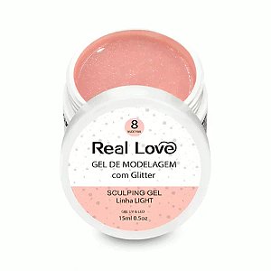 Gel Com Glitter Real Love 15ml UV LED Para Alongamento E Decoração De Unhas Variação:08