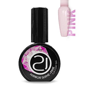 Top Coat Nails 21 Mirror Shine 12ml UV LED Sem Goma Brilho Espelhado Para Unhas Variação:Pink