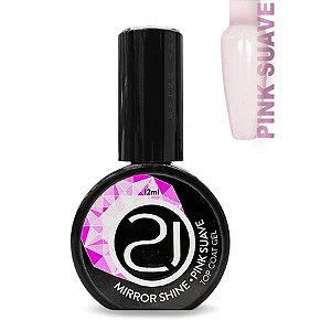 Top Coat Nails 21 Mirror Shine 12ml UV LED Sem Goma Brilho Espelhado Para Unhas Variação:Pink Suave