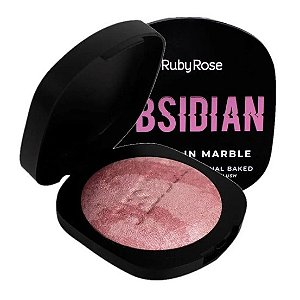 Ruby Rose Obsidian Carved In Marble Baked Blush Iluminador Marmorizado Maquiagem Glow Variação:Pietà