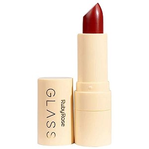 Batom Ruby Rose Glass Velvety Cremoso 3,2ml Lábios Alta Pigmentação Variação:BG04