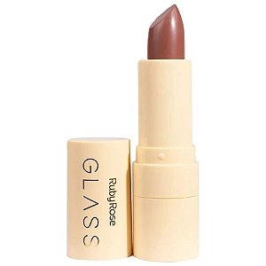 Batom Ruby Rose Glass Velvety Cremoso 3,2ml Lábios Alta Pigmentação Variação:BG02