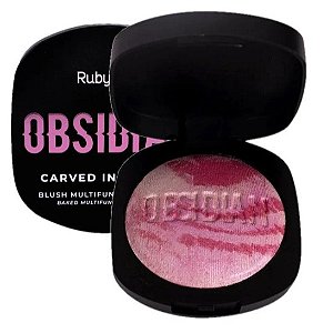 Ruby Rose Obsidian Carved In Marble Baked Blush Iluminador Marmorizado Maquiagem Glow Variação:Veiled Woman