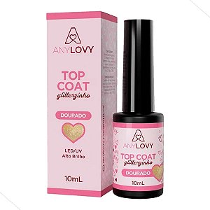 Top Coat Anylovy 9g 10g UV LED Para Unhas Efeito Cristal Matte Glitter Cover Variação:Top Coat Dourado