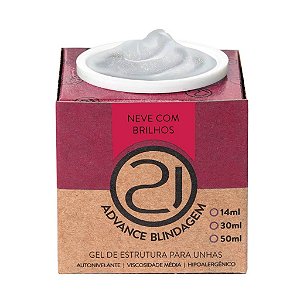 Gel Blindagem Ecoline Advance 32g UV LED Para Unhas Banho De Gel Alongamento Variação:Neve com Brilhos