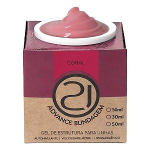 Gel Blindagem Ecoline Advance 32g UV LED Para Unhas Banho De Gel Alongamento Variação:Coral