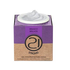 Gel Construtor Ecoline Strong Nails 21 16g Alongamento Unhas UV LED Variação:Branco Brilhos