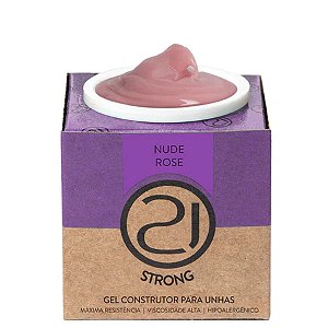 Gel Construtor Ecoline Strong Nails 21 34g Alongamento Unhas UV LED Variação:Nude Rose