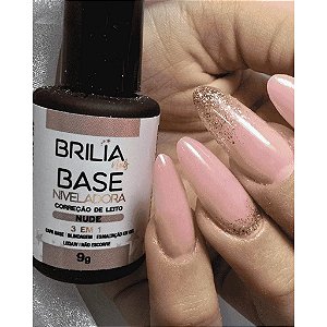 Base Niveladora Brilia 10ml Para Unhas Gel UV LED Blindagem Alongamento Variação:Base Niveladora Nude