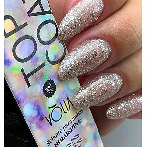 Sachê Top Coat Vólia 9g Selante Finalizador Unhas Gel Fibra UV LED Variação:Holoshine