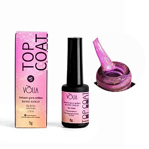 Top Coat Selante Vòlia 9g UV LED Para Unhas Em Gel Alongamento Nail Designer Variação:Rose Gold