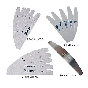 Kit Refil Adesivo Lixa Bluwe Para Unhas Gel Fibra Alongamento Nail Designer Variação:Kit 4 Itens