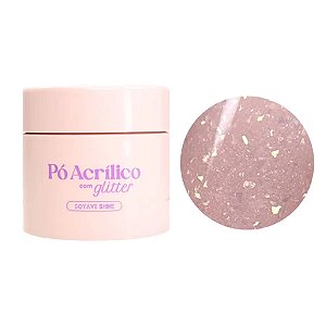 Pó Acrílico Vòlia 20g Com Glitter Shine Para Alongamento De Unhas Variação:Goyave Shine