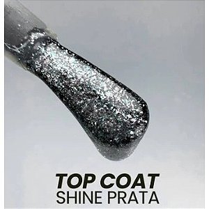 Top Coat Brilia Nails 9g Transparente Shine Ouro Prata UV LED Para Unhas Variação:Prata