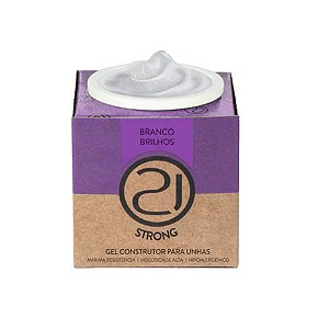 Gel Construtor Ecoline Strong Nails 21 34g Alongamento Unhas UV LED Variação:Branco Brilhos