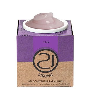 Gel Construtor Ecoline Strong Nails 21 34g Alongamento Unhas UV LED Variação:Pink