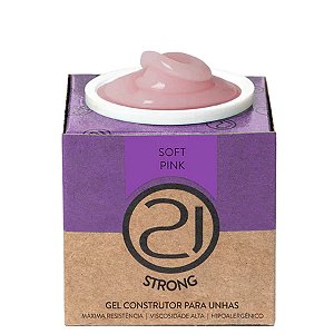 Gel Construtor Ecoline Strong Nails 21 34g Alongamento Unhas UV LED Variação:Soft Pink