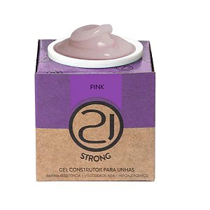 Gel Construtor Ecoline Strong Nails 21 16g Alongamento Unhas UV LED Variação:Pink