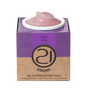 Gel Construtor Ecoline Strong Nails 21 16g Alongamento Unhas UV LED Variação:Soft Pink