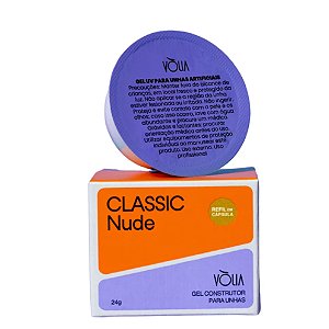 Gel Construtor Volia Blister 24g Alongamento Fibra Molde F1 UV LED Variação:Classic Nude