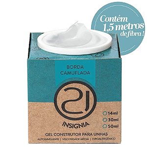 Gel Construtor Ecoline Insignia Nails 21 6g UV LED Alongamento Fibra Molde F1 Tips Variação:Borda Camuflada