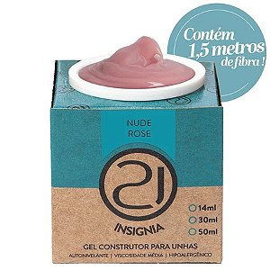 Gel Construtor Ecoline Insignia Nails 21 6g UV LED Alongamento Fibra Molde F1 Tips Variação:Nude Rose