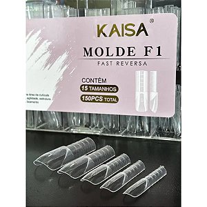 Molde F1 Kaisa 150pcs 15 Tamanhos Para Alongamento De Unhas Gel Acrigel Variação:Quadrada Fast Reversa