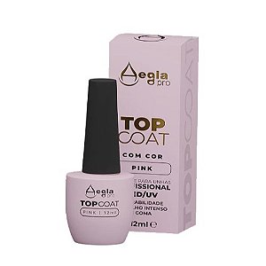 Top Coat Aegla Pro 12ml 12g UV LED Para Unhas Rendinha Brilho Intenso Variação:Pink