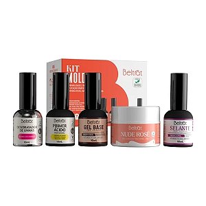 Kit Profissional Molde F1 Nude Rosé Beltrat Alongamento De Unhas Gel UV LED