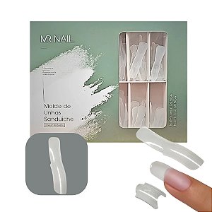 Molde De Unhas Sanduíche MR Nail Reutilizável Para Alongamento Gel Polygel Variação:BW103