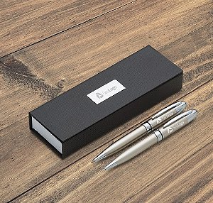 Conjunto Caneta e Lapiseira Metal Luxo (Gravação a Laser)