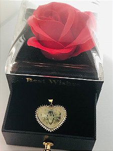 Pingente afetivo cravejado em zircônias - Personalizado com foto