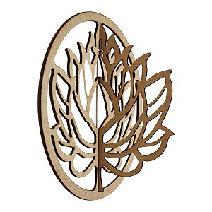 FLOR DE LOTUS NO ARO E ABA 3D