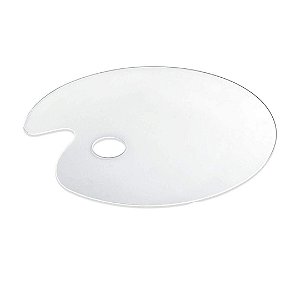 Paleta p/ Pintura em Formato Anatômico Oval Branco 27x32 cm