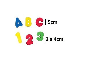 Brinquedo Educativo Pedagógico, Letras e Números, Alfanumérico, EVA, Colorido, 36 Peças
