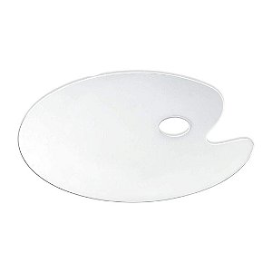 Gode Paleta p/ Pintura em Formato Anatômico Oval Branco 30x23 cm