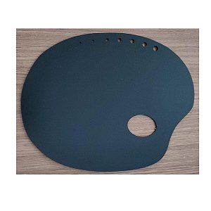 Gode Paleta p/ Pintura em Formato Anatômico Oval Preto 31x26 cm