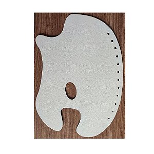 Gode Paleta p/ Pintura em Formato Anatômico Oval Grande Branco 39x27 cm