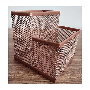 Porta Caneta Porta Lápis Porta Treco Organizador de Mesa Metal Rose Gold