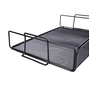 Caixa de Correspondência Organizador de Mesa Bandeja Metal Empilhável Preto